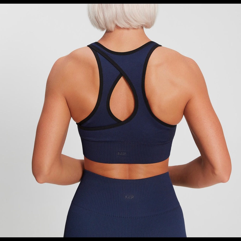 Raw Training Ribbed Seamless Sports Bra - Midnight